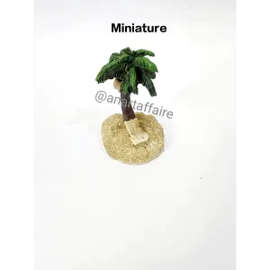 tree miniature with bench and beach