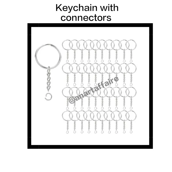 silver Keychain connector set of 20