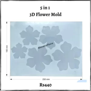 5 in 1 (3d) flower mould