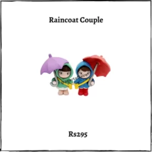 Raincoat couple red