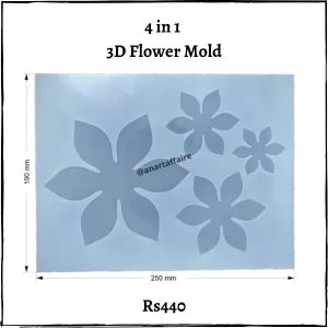 4 in 1 (3d) flower mould