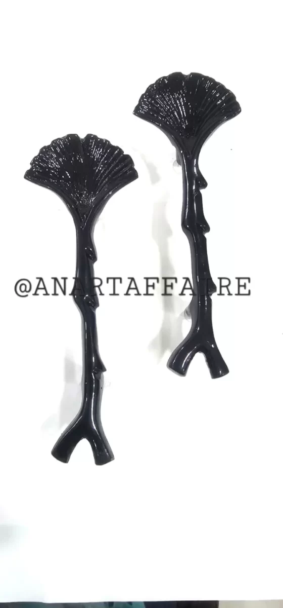 Black ginkgo leaf tray handle 005
