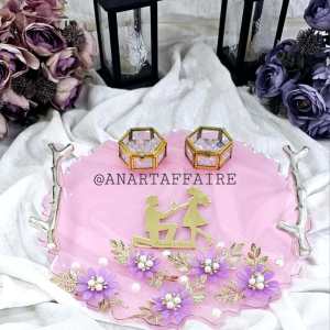 12 inch Resin engagement platter pink