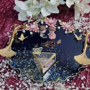 12 inch Resin engagement platter blue