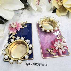 3*5 inch resin candle holder platter