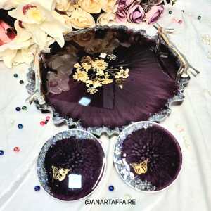 12 inch Tray with coaster (purple)