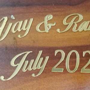 custom acrylic cutout ajay and shilpi