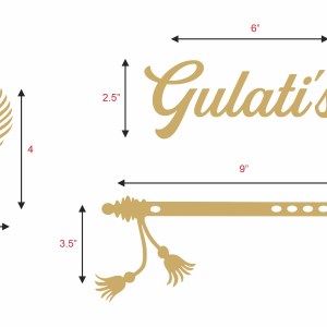 custom acrylic cutout Gulati's nameplate