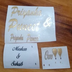 custom vynil sticker priyanka and puneet