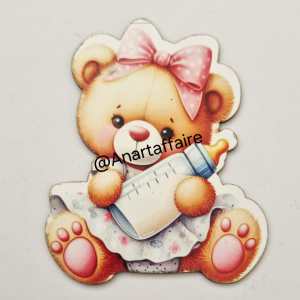 printed mdf teddy with bottle