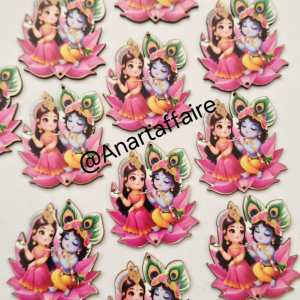 printed mdf radha krishna with lotus