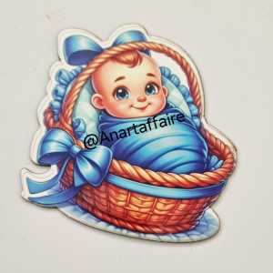 printed mdf baby with basket