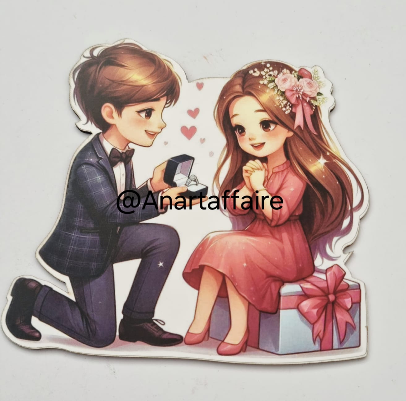 printed mdf proposing couple