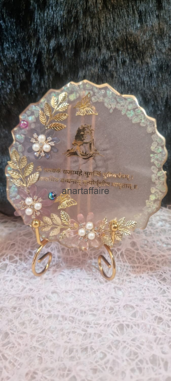 6-Inch Resin Shiv Ji Mantra Platter